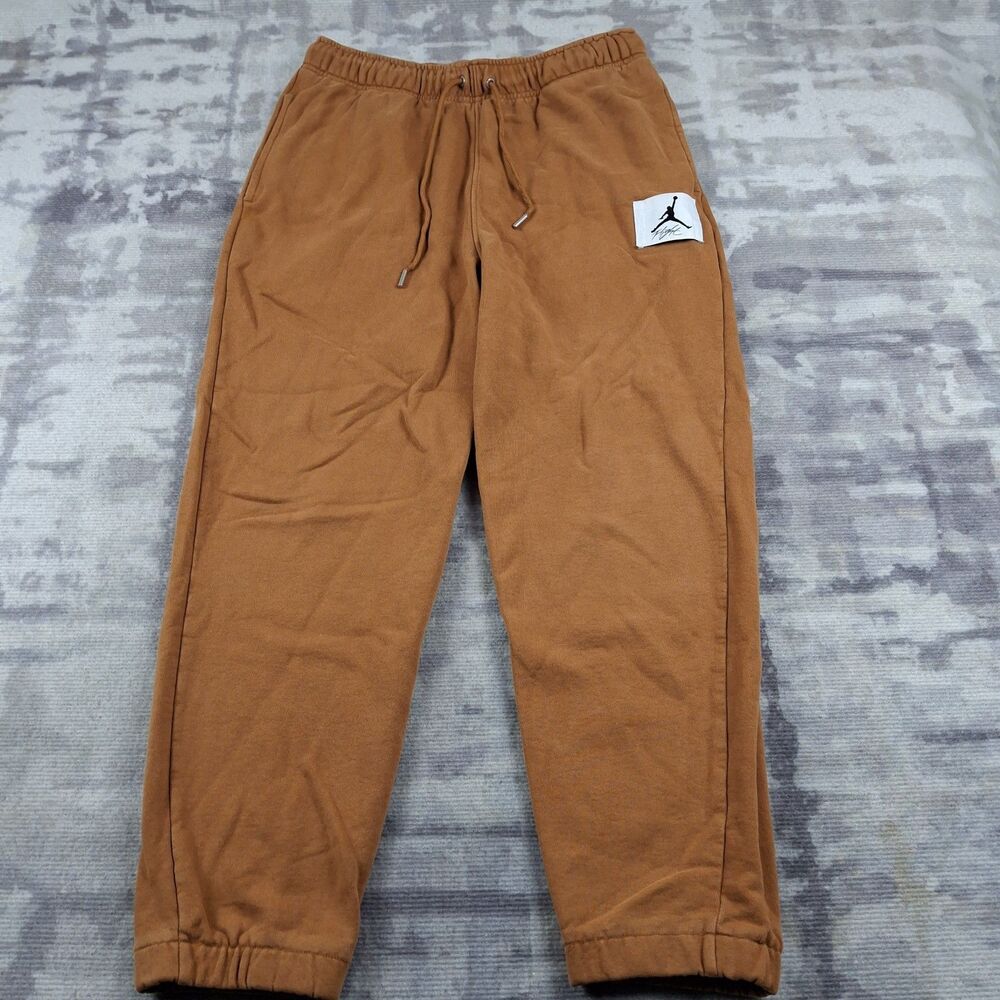 Jordan Essentials Statement Fleece Pants Mens Large Brown Flight Patch...